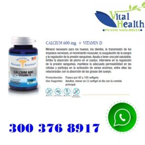 Calcio 600 Mg + Vitamina D X 100 Capsulas Blandas