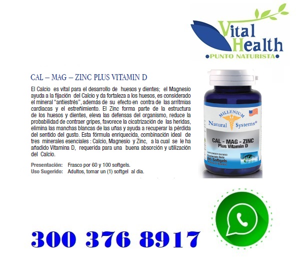 Calcio Magnesio Y Zinc Con Vitamina D X 100 Cap Blandas