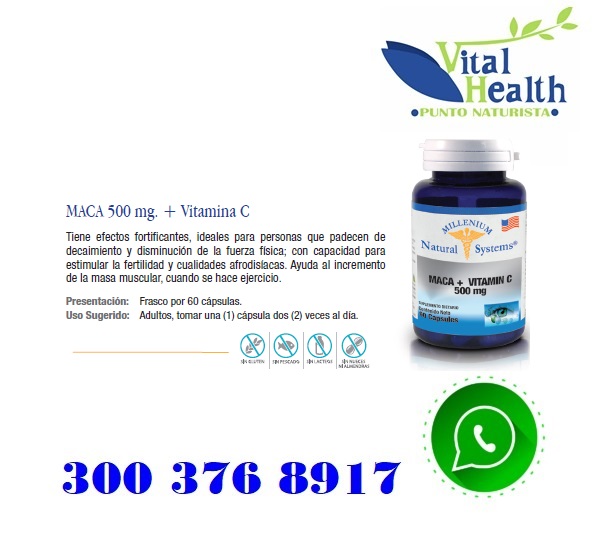 Maca + Vitamina C 500 Mg X 60 capsulas