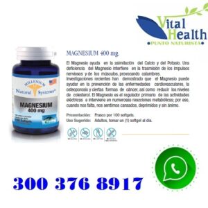Magnesio 400 mg X 100 Capsulas Blandas