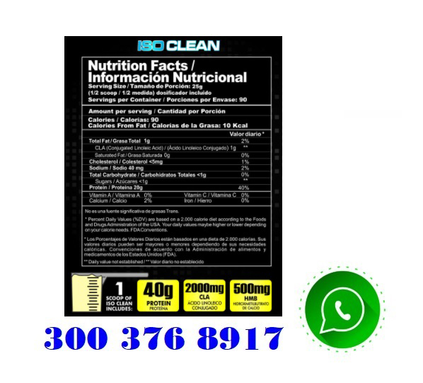 Iso-Clean-Proteína-Isolatada-100-Whey-Proteína-Limpia-inf copia