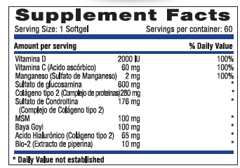 GLUCOSAMINE HG FUSION FORMULA - Imagen 2
