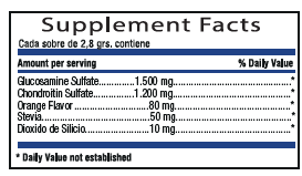GLUCOSAMINE & CHONDROITIN ORANGE FLAVOR - Imagen 2