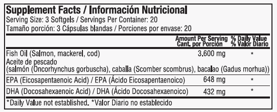 OMEGA-3 1.200MG / 60 softgels - Imagen 2