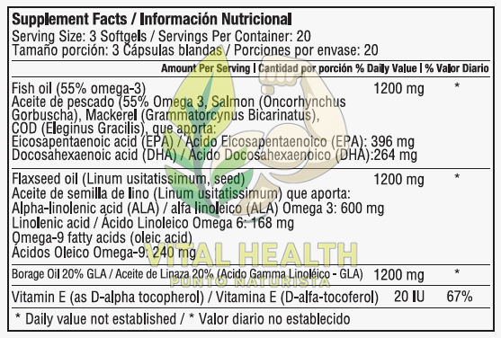TRIPLE OMEGA 3-6-9 / 60 softgels - Imagen 2
