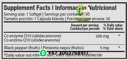 COQ-10 200mg 30 softgels - Imagen 2