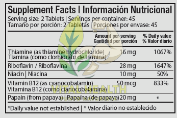 B- COMPLEX WHIT B-12 / 90 Tabletas - Imagen 2