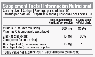 Vitamin C 500mg 100 softgels - Imagen 2