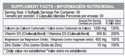 CAL-MAG-ZINC / 90 softgels - Imagen 2