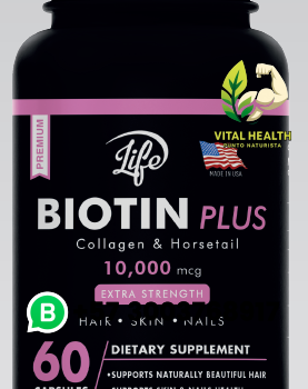 BIOTIN PLUS collagen & Horsetail 10.000mcg  / 60 Cápsulas