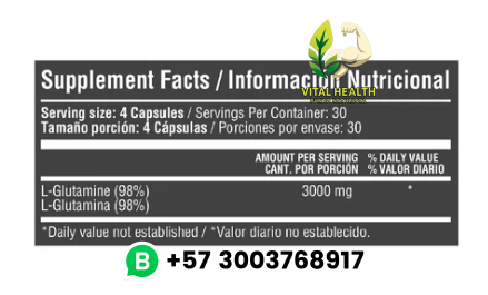 L- GLUTAMINE 3.000MG 120 CAPSULES - Imagen 2