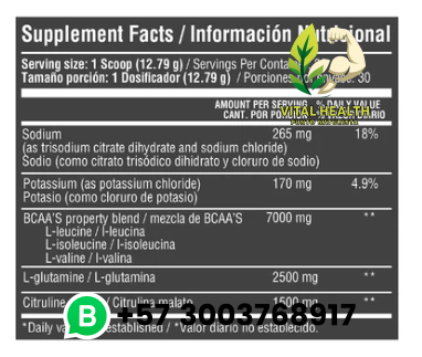 BCAA'S 384G 30 SERVINGS FRUIT PUNCH - Imagen 2